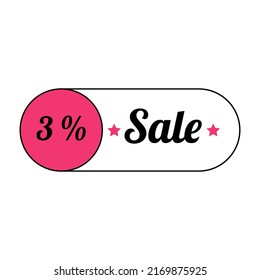 Sale Iconic Black Pinkish Star gorgeous Vector illustration