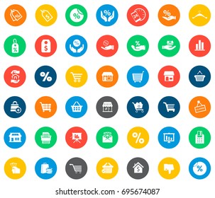 Sale icons in colorful circles