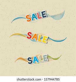 Sale Icons on Recycled Paper Background