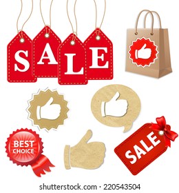 Sale Icons Set, With Gradient Mesh, Vector Illustration