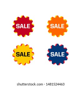 Sale icons. Special offer price signs. Speech bubbles or chat symbols. Colored elements. Vector