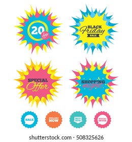Sale icons. Special offer speech bubbles symbols.