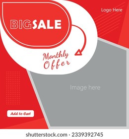 Sale Illustration for Banner Poster Social media Promotion. Weekend, Holiday, Summer time, Discount Offer, big sale social media post template.
