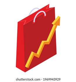 Sale increase icon. Isometric of Sale increase vector icon for web design isolated on white background