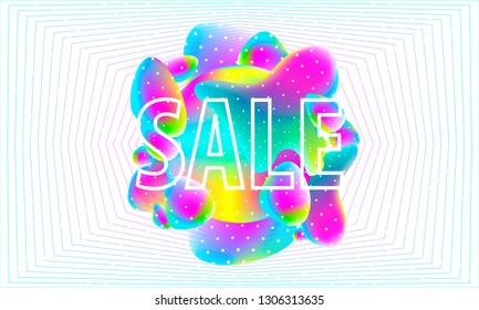 Sale inscription design template vector illustration banner hipster modern abstract background bright 