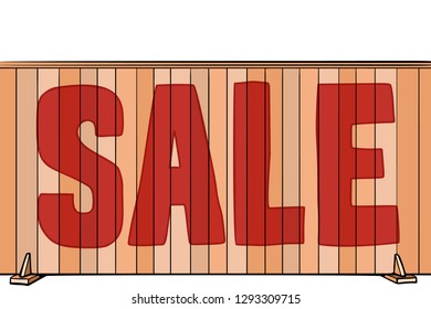 sale inscription on the fence of the house, real estate. Pop art retro vector illustration vintage kitsch