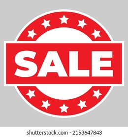 Sale isolated icon, sticker. Red sale sign for promotion design. Advertising for marketing promo design. Special offer banner. Business marketing illustrations, label. Vector Illustration