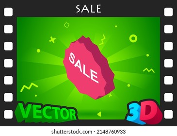Sale isometric design icon. Vector web illustration. 3d colorful concept