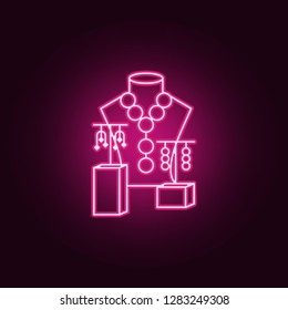 sale of jewelry outline icon. Elements of Mall Shopping center in neon style icons. Simple icon for websites, web design, mobile app, info graphics