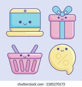sale kawaii style icons set