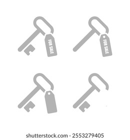 sale key icon, real estate on a white background, vector illustration