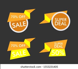 sale label or banner set with badge template icon