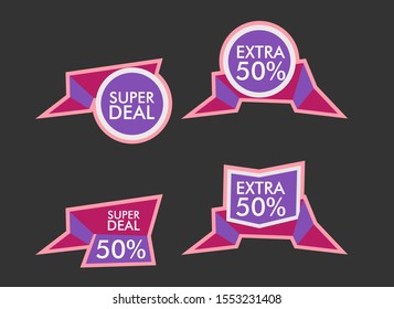 sale label or banner set with badge template icon