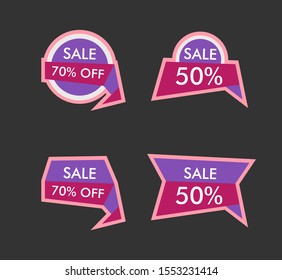 sale label or banner set with badge template icon