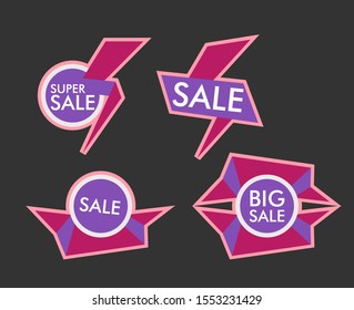 sale label or banner set with badge template icon