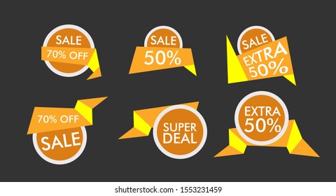 sale label or banner set with badge template icon