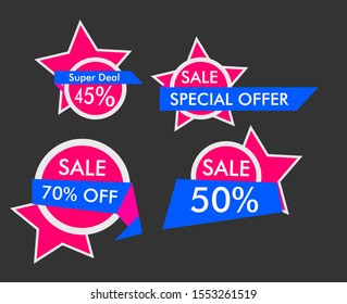 sale label or banner set with badge template icon