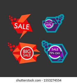 sale label or banner set with badge template icon