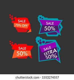 sale label or banner set with badge template icon