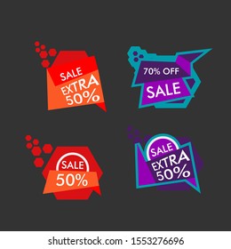 sale label or banner set with badge template icon