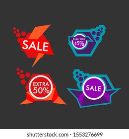 sale label or banner set with badge template icon