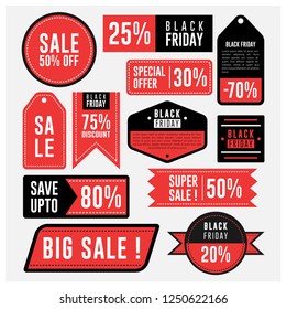 Sale Label and Black Friday Emblem Badge