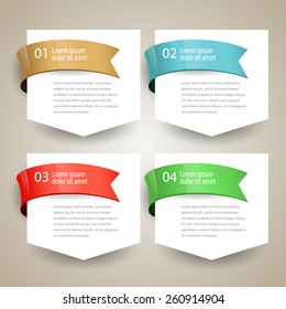 Sale label Blank paper with ribbon. vector design