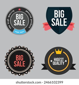 Sale Label collection set. Set ribbon banner and label sticker sale offer and badge tag sale advertising. Discount red ribbons, banners and icons. Cffer discount coupons. Vector illustration.