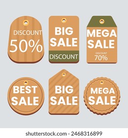 Sale Label collection set. Set ribbon banner and label sticker sale offer and badge tag sale advertising. Discount red ribbons, banners and icons. Cffer discount coupons. Vector illustration.