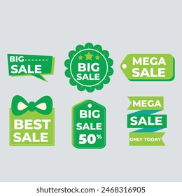 Sale Label collection set. Set ribbon banner and label sticker sale offer and badge tag sale advertising. Discount red ribbons, banners and icons. Cffer discount coupons. Vector illustration.