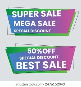 Sale Label collection set. Set ribbon banner and label sticker sale offer and badge tag sale advertising. Discount red ribbons, banners and icons. Cffer discount coupons. Vector illustration.