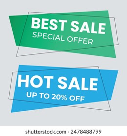 Sale Label collection set. Set ribbon banner and label sticker sale offer and badge tag sale advertising. Discount red ribbons, banners and icons. Cffer discount coupons. Vector illustration.