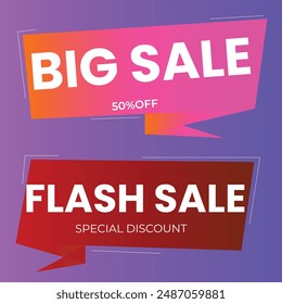 Sale Label collection set. Set ribbon banner and label sticker sale offer and badge tag sale advertising. Discount red ribbons, banners and icons. Cffer discount coupons. Vector illustration.