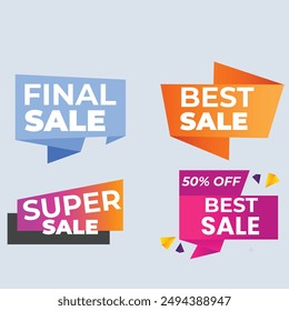 Sale Label collection set. Set ribbon banner and label sticker sale offer and badge tag sale advertising. Discount red ribbons, banners and icons. Cffer discount coupons. Vector illustration.