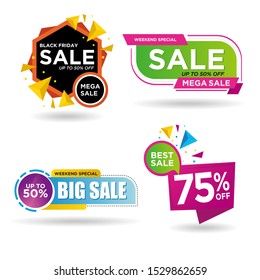 Sale label collection vector design
