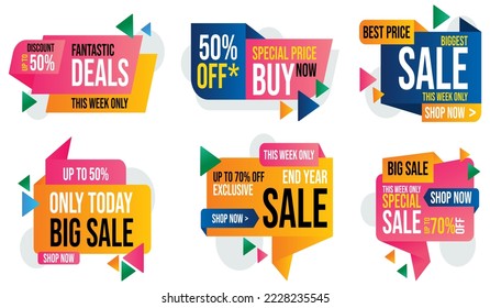 Sale label collection vector design template