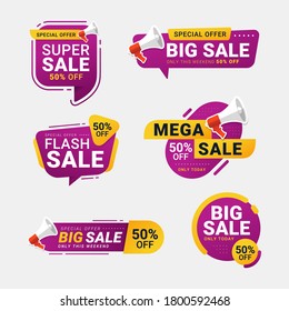 Sale label collections special offer tag price discount promotion