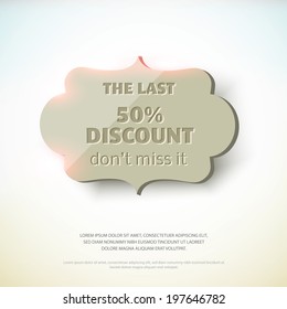 Sale label. Discount banner. Vector illustration