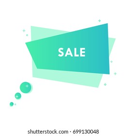Sale label. Flat geometric vector bubble. Colorful banner.