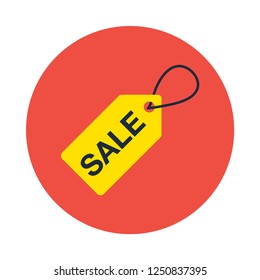 Sale label flat icon. You can be used Sale label icon for several purposes like: websites, UI, UX, print templates, promotional materials, info-graphics, web and mobile phone apps.