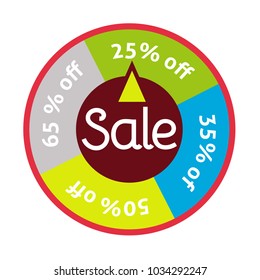Sale label, flat vector illustration for graphic and web design
