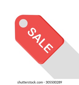 Sale label icon, vector illustration. Flat design style with long shadow,eps10