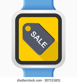 Sale label icon, vector illustration. Flat design style with long shadow,eps10