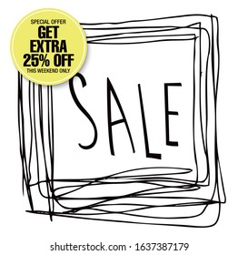 sale label layout design, vector illustration