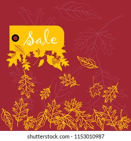 sale label with leaves