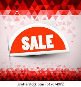 Sale Label on Triangles Background