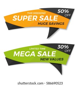 Sale label price tag banner badge template sticker design. Vector illustration.