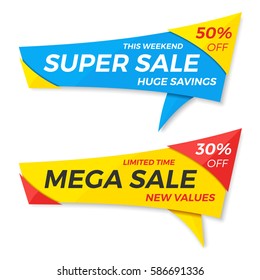 Sale label price tag banner badge template sticker design. Vector illustration.