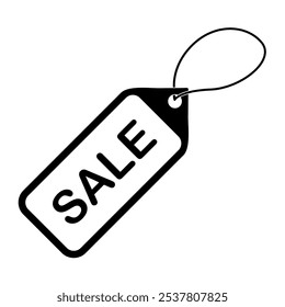 Sale label, price tags icon concept. Blank, line design. For beauty fashion business store, paper hanging clothes, discount label ,template advertising, marketing information. Vector illustration