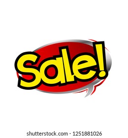 sale label with red cloud